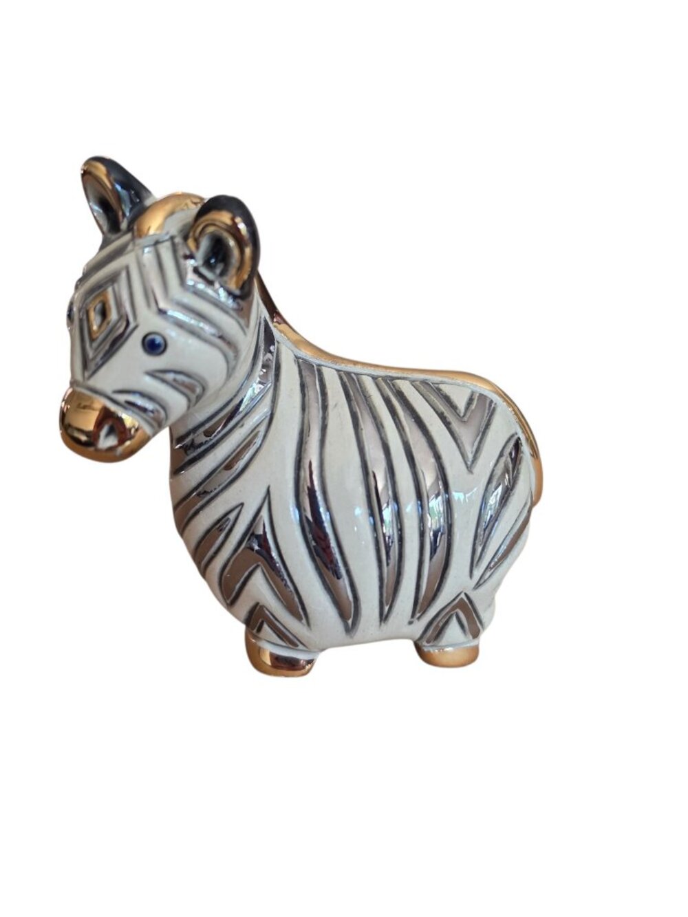 De Rosa Standing Baby Zebra Rincababies Figurine Silver Striped Animal 1736 NIB